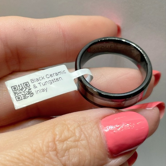 TORQUE Size 10 Tungsten Carbide Beveled Ceramic Finish Comfort Fit 8mm - - Picture 4 of 9